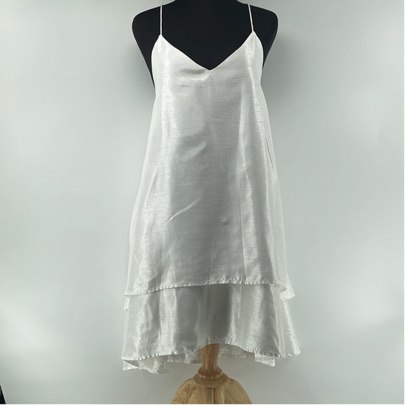 C/MEO Collective New Day Asymmetric Dress White bachelorette bridal shower Sz xs - Picture 7 of 12
